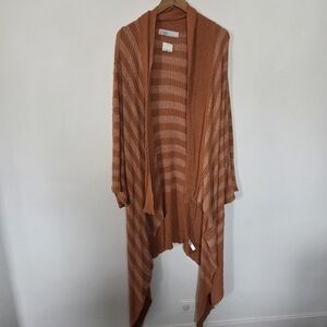 Free People Beach Cardigan Striped Terra Cotta Color NWT